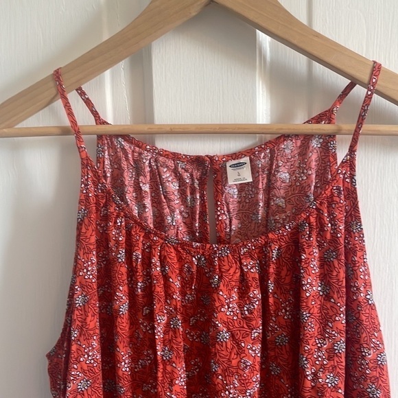 Old Navy Woven Print Dress Red Waist Large - Picture 5 of 12